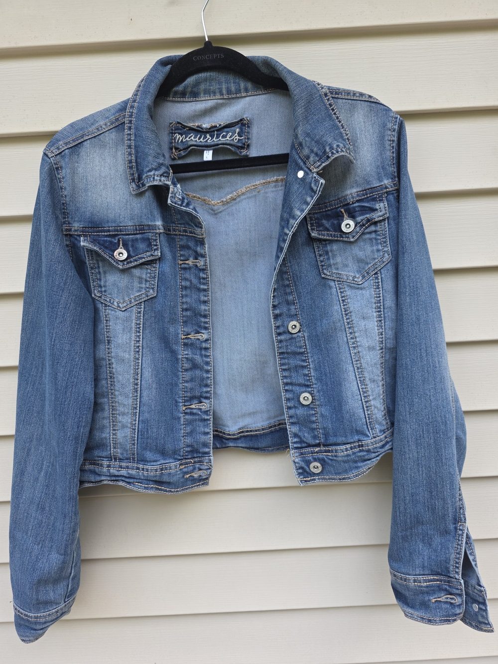 Maurices Light Blue Denim Jacket - Women's Cropped Jean Jacket